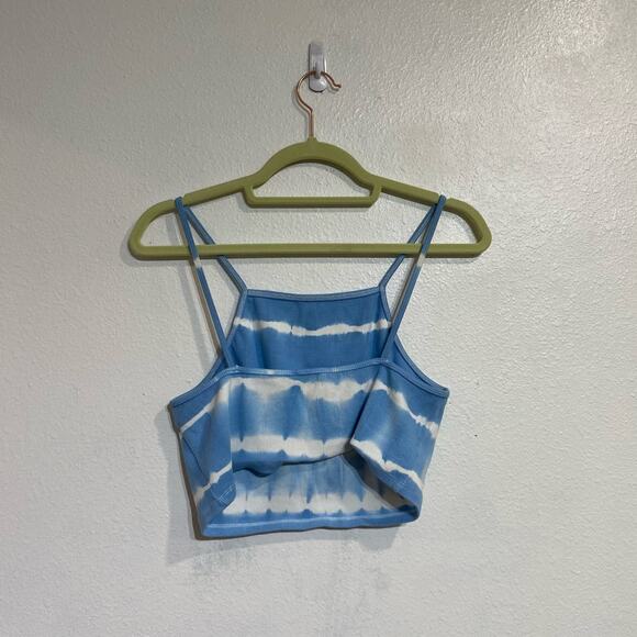 Zara Blue Tie Dye Crop Top Sz L - Picture 9 of 11